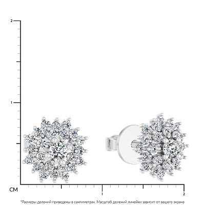 Золоті сережки в білому кольорі металу з діамантами  (арт. Т01122205846б)