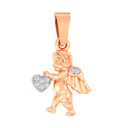 Фото Золота підвіска Янгол з фіанітами (арт. 440557)