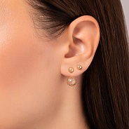 Серьги-джекеты из красного золота (арт. 1101125)