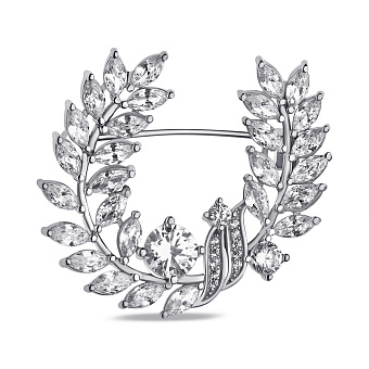 Срібна брошка Гілочка з фіанітами (арт. 7505/216)