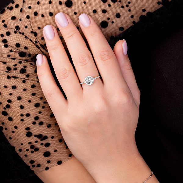 Кольцо из белого золота с бриллиантами (арт. К341343030б) – изображение 5