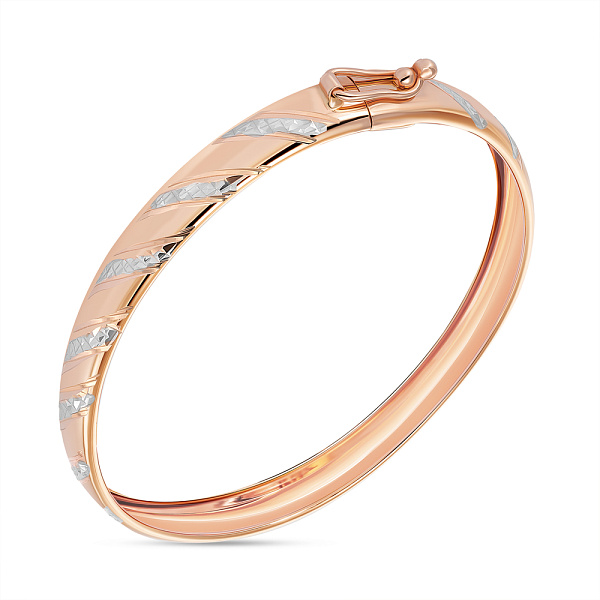 Жесткий браслет из красного золота с родирование (арт. 337017/4р) – изображение 1