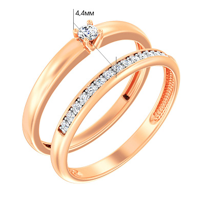 Двойное кольцо из золота с бриллиантами (арт. К011212015)