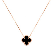 Фото Золоте кольє Конюшина з оніксом (арт. 361496/10о)