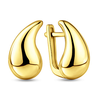 Фото Сережки з жовтого золота Крапля (арт. 1101212ж)