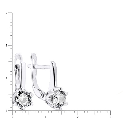 Сережки з фіанітами зі срібла (арт. 7502/3654)