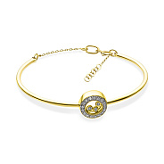 Фото Золотий жіночий браслет з фіанітами (арт. 323017ж)