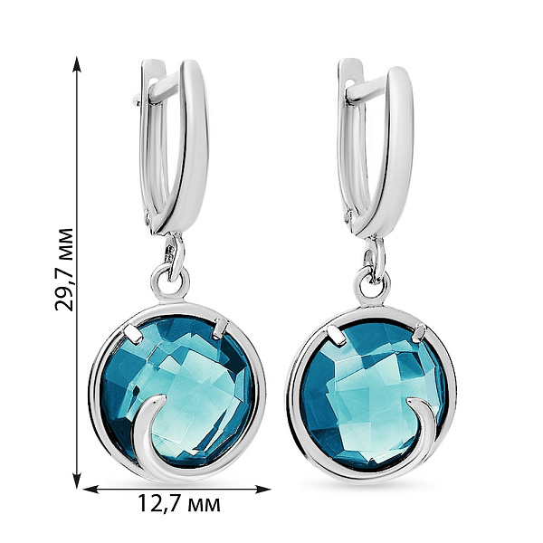 Серьги из белого золота с кварцем (арт. 110378ПбсГ) – изображение 2