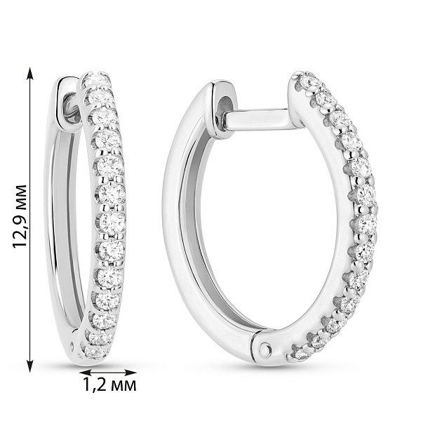 Золотые серьги кольца с бриллиантами (арт. С011816010б) – изображение 2