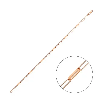 Золотий браслет "Ланки" в червоному кольорі металу (арт. 325421)