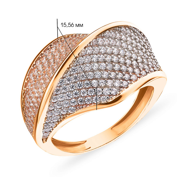 Золотое кольцо с фианитами (арт. 152883) – изображение 2