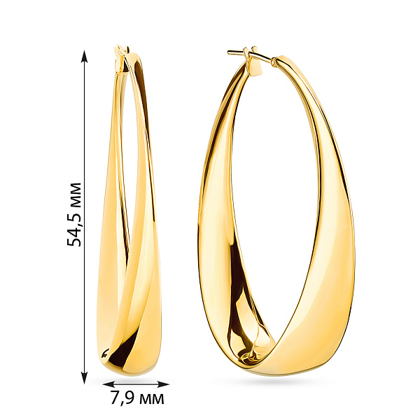 Золотые серьги конго Francelli (арт. 105504ж) – изображение 2