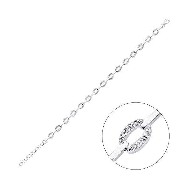 Серебряный браслет с фианитами (арт. 7509/1005Бр) – изображение 1