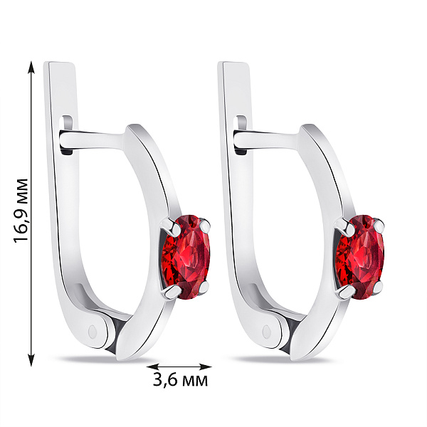 Серебряные серьги с гранатом (арт. 7502/532Гсп) – изображение 2