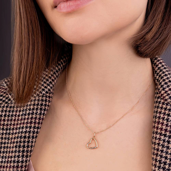 Золотой кулон Сердце с родированием (арт. 424506р) – изображение 2