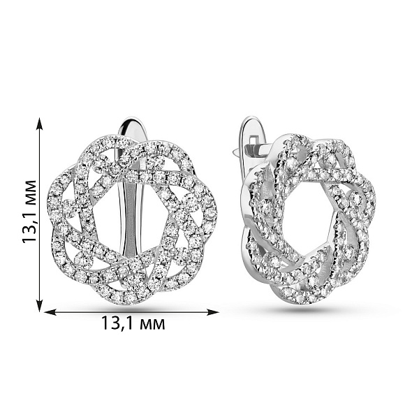 Золотые серьги с бриллиантами (арт. 2190380202) – изображение 4