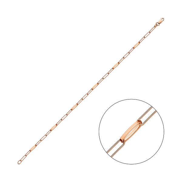 Золотий браслет "Ланки" в червоному кольорі металу (арт. 325421) – зображення 1