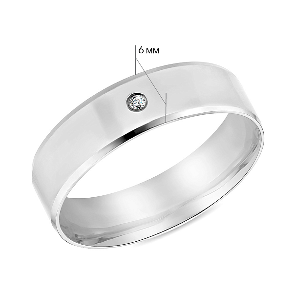 Обручальное кольцо из белого золота с бриллиантом (арт. К239194б) – изображение 4