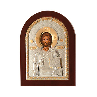 Фото Ікона срібна Спаситель (95х75 мм) (арт. MA/E1107EX)