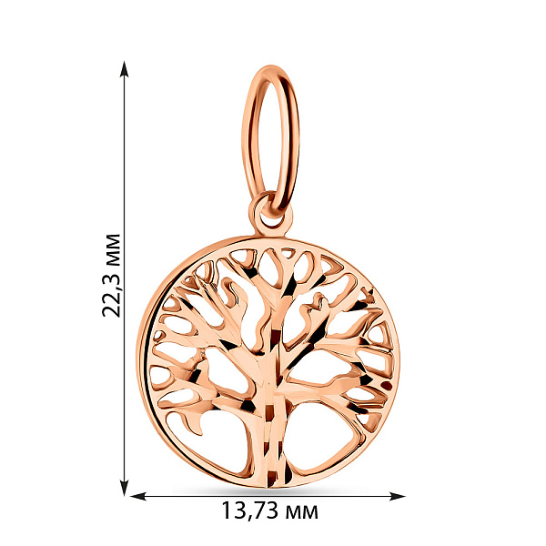 Золотий кулон "Дерево життя" (арт. 424321) – зображення 2