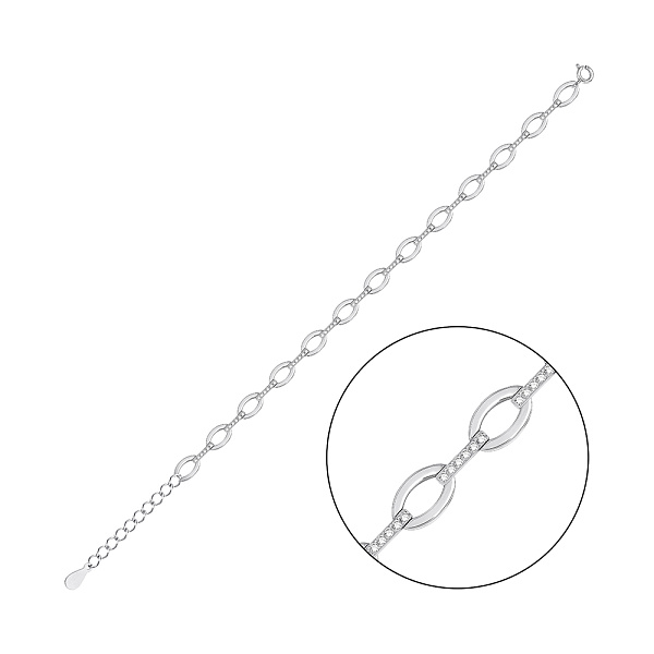 Серебряный браслет с дорожкой из фианитов (арт. 7509/5156) – изображение 1