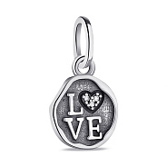 Фото Серебряный подвес Love с фианитами (арт. 7903/4129)