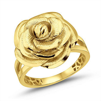 Фото Каблучка Троянда з жовтого золота (арт. 156685ж)