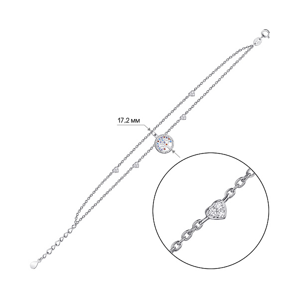 Двойной серебряный браслет "Дерево жизни" (арт. 7509/3755а) – изображение 2