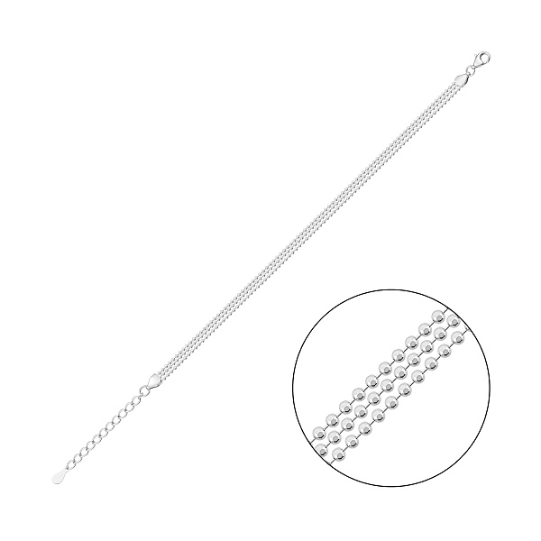 Серебряный многослойный браслет (арт. 7509/4091) – изображение 1