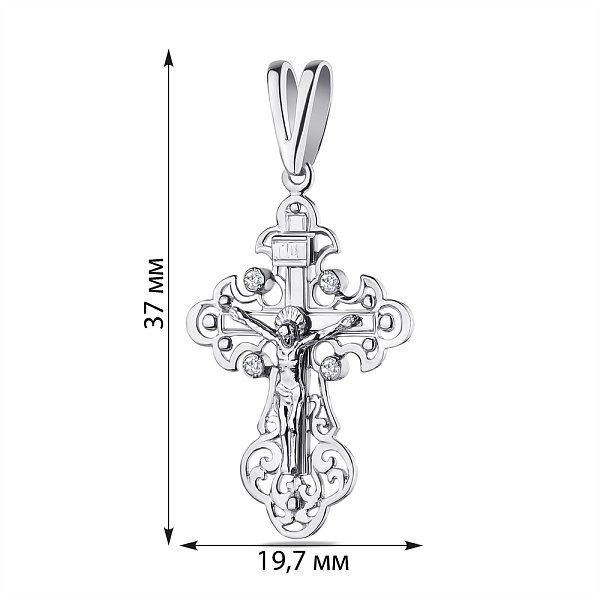 Серебряный крестик с фианитами  (арт. 7504/2-0086.0.2) – изображение 2