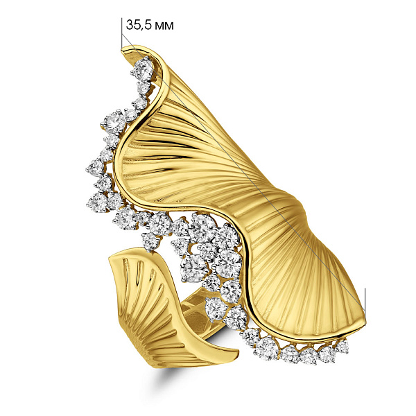 Золота каблучка Francelli з діамантами (арт. К141472070ж) – зображення 3