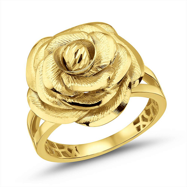 Кольцо Роза из желтого золота (арт. 156685ж) – изображение 1