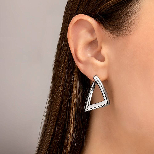 Золотые серьги Francelli в белом цвете металла (арт. е108926б) – изображение 2