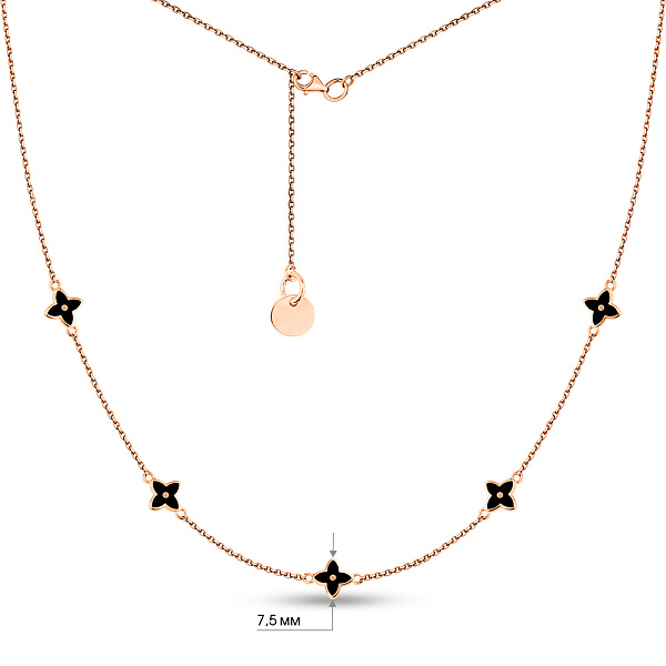 Кольє з червоного золота з емаллю (арт. 200035Д) – зображення 5