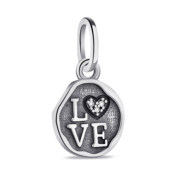 Серебряный подвес Love с фианитами (арт. 7903/4129) – изображение 1