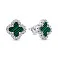 Серебряные серьги Клевер с малахитом (арт. 7518/7080/10млх) – изображение 1