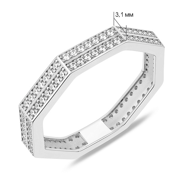 Серебряное кольцо с фианитами (арт. 7501/8806) – изображение 2