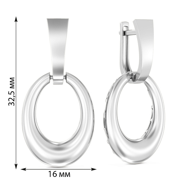 Серьги из белого золота (арт. 111329б) – изображение 2