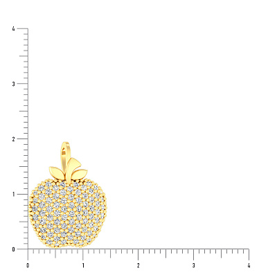 Золота підвіска «Яблуко» з фіанітами (арт. 440321ж)