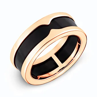 Золотое кольцо с ониксом (арт. 152360о)