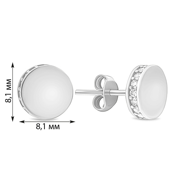Золотые серьги-пусеты с фианитами (арт. 107826б) – изображение 2
