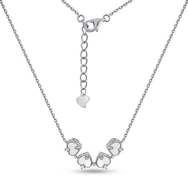 Серебряное колье Клевер с перламутром (арт. 7507/2203п) – изображение 2