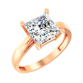 Золота каблучка з фіанітом (арт. 140709)