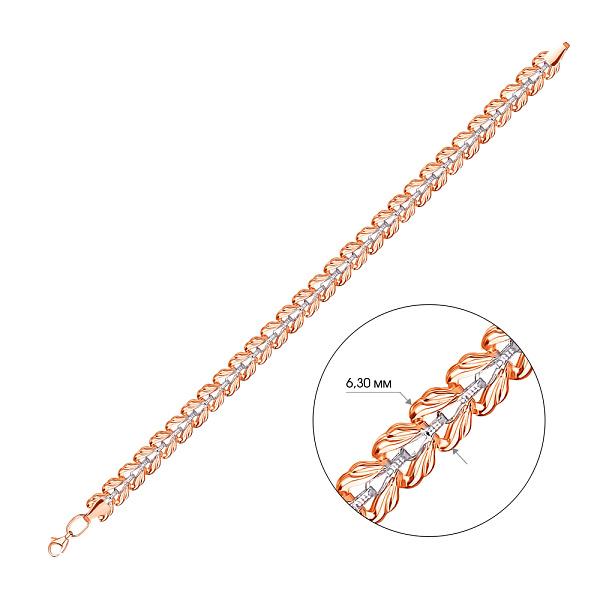 Золотой браслет в комбинированном цвете металла (арт. 321606р) – изображение 3