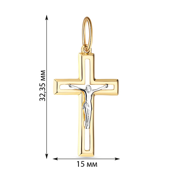 Золотий натільний хрестик з розп'яттям (арт. 501367ж) – зображення 2