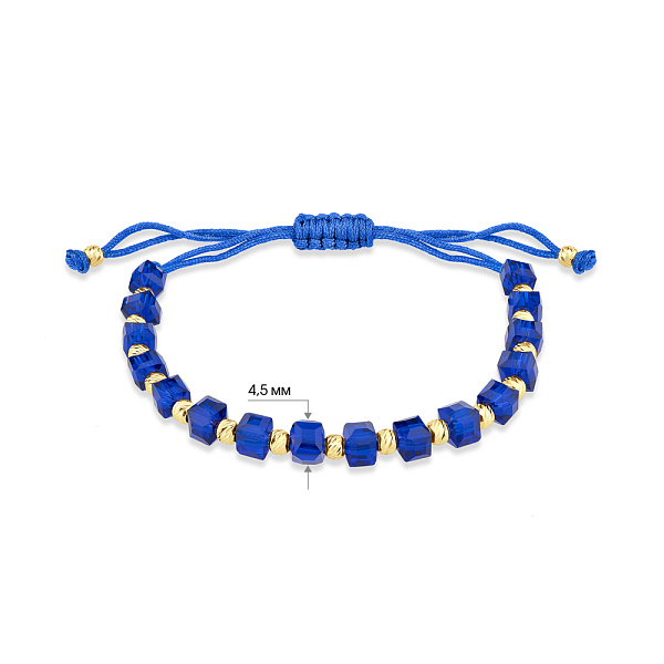 Браслет на нити c вставками из серебра и с ониксом (арт. 7309/2408сжос) – изображение 3