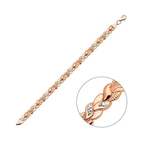 Браслет з золота з алмазною гранню і родіюванням (арт. 327138р) – зображення 1