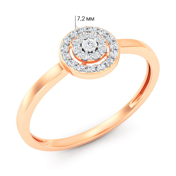Золотое кольцо с бриллиантами (арт. К011735010) – изображение 2