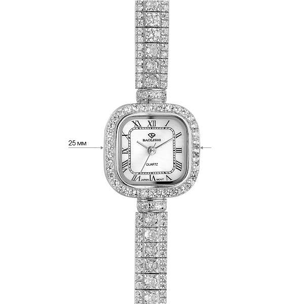 Серебряные часы с россыпью камней (арт. 7526/327п) – изображение 3