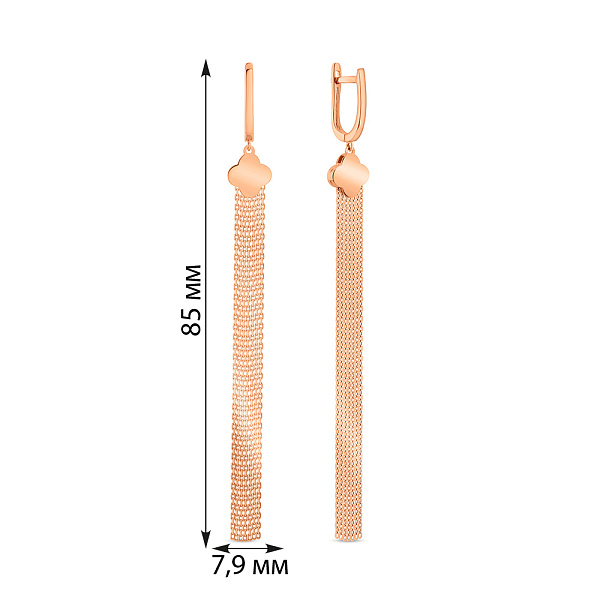 Довгі сережки з червоного золота (арт. 111415) – зображення 4